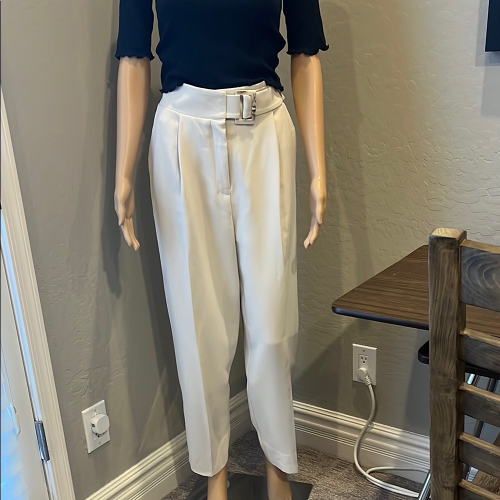 Topshop winter white pleated pants 8